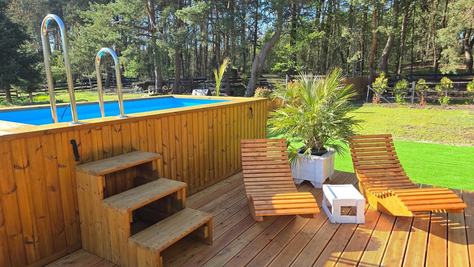 Vip Village Las Woda Rower - Podgrzewany Basen, Balia, Sauna Miedzierza 外观 照片